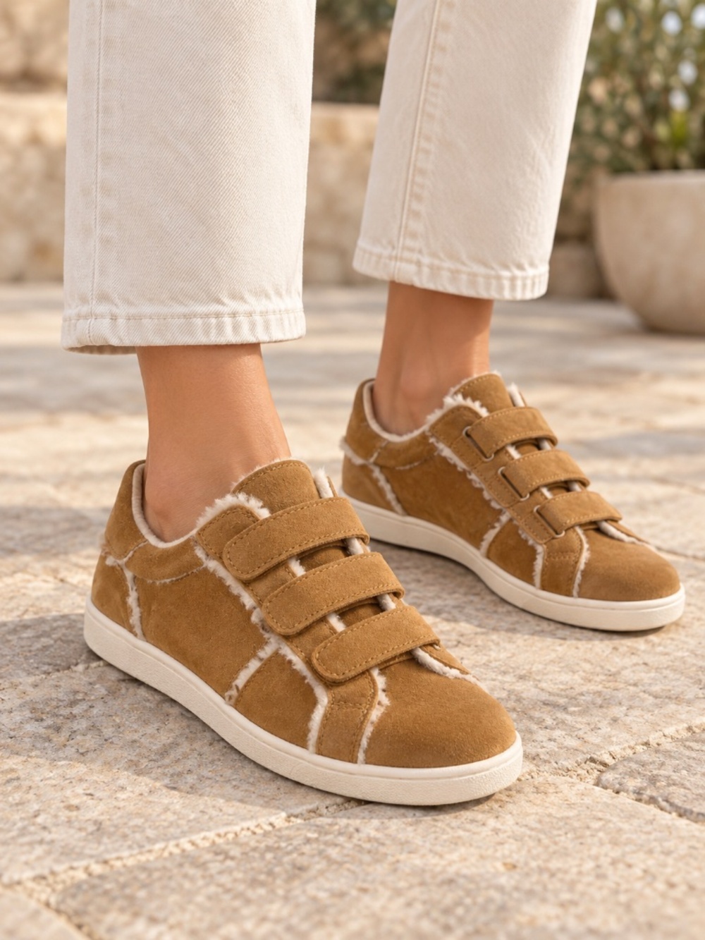 UGG Alix Spill Seam Sneakers Women’s 9.5 Chestnut Suede Triple Strap NWOT